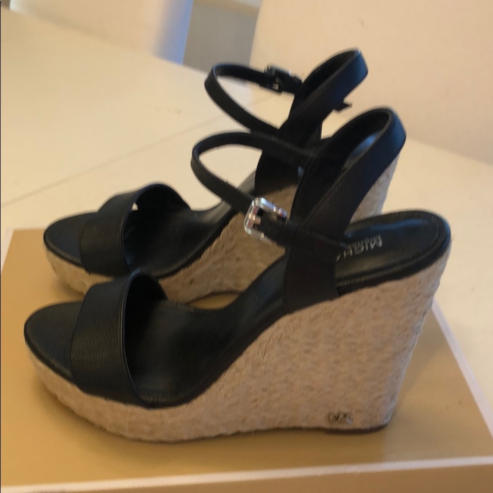 Michael Kors Black Wedge Sandal size 8